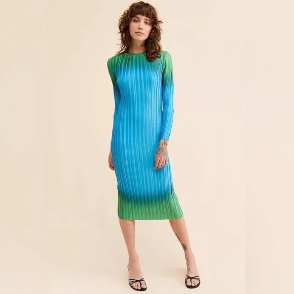 Arthur Apparel Box Pleat Midi Dress size 6
